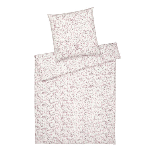 Elegante Flanell Bettwäsche Preppy 26016-1 Blümchen Beere Rosa 135x200