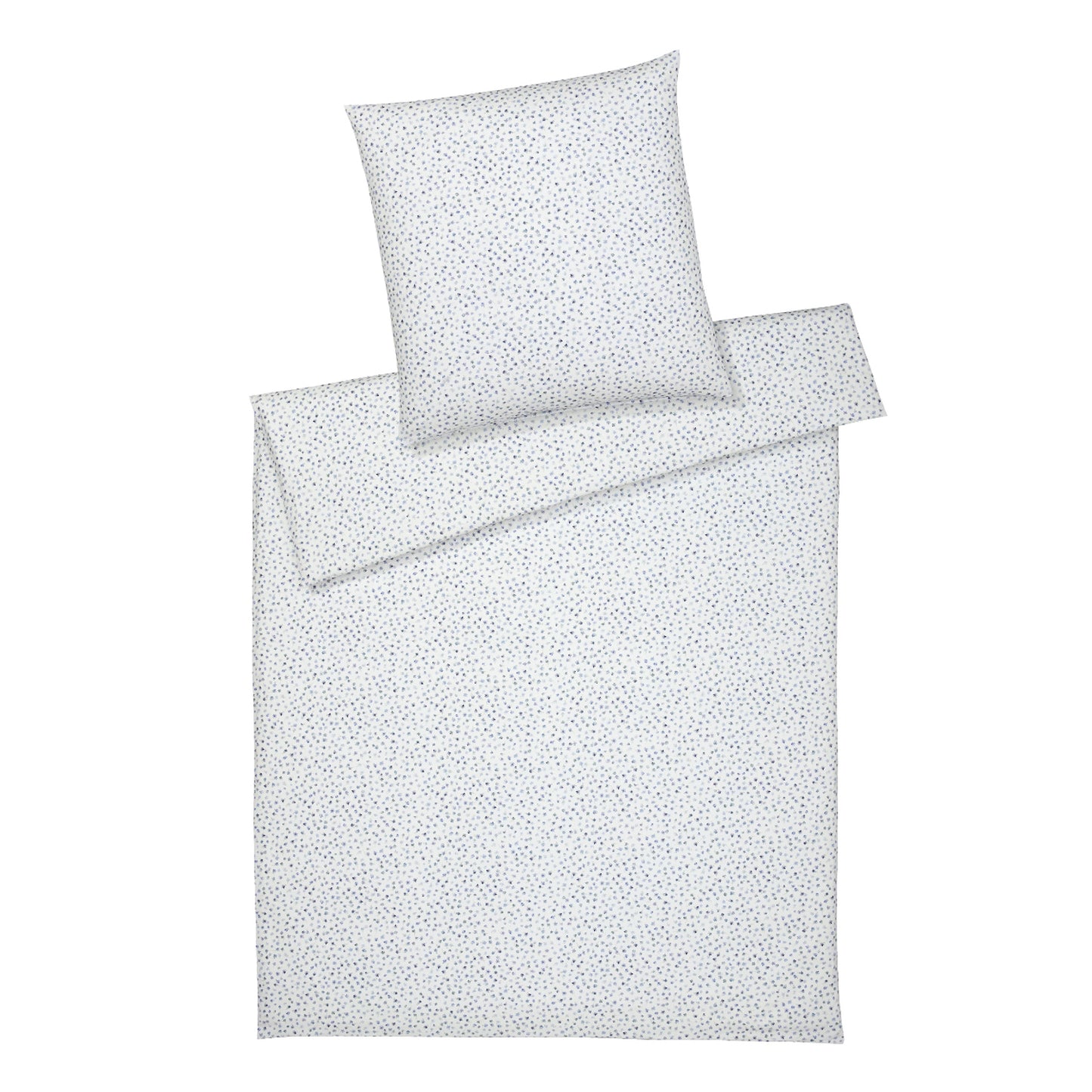 Elegante Flanell Bettwäsche Preppy 26016-2 Blümchen Blau Grün 135x200