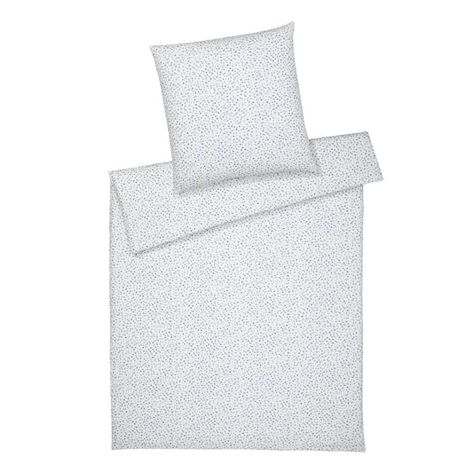 Elegante Flanell Bettwäsche Preppy 26016-2 Blümchen Blau Grün 135x200