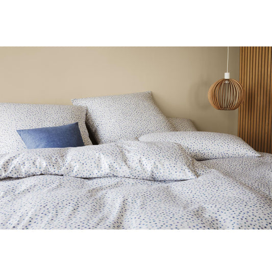 Elegante Flanell Bettwäsche Preppy 26016-2 Blümchen Blau Grün 135x200