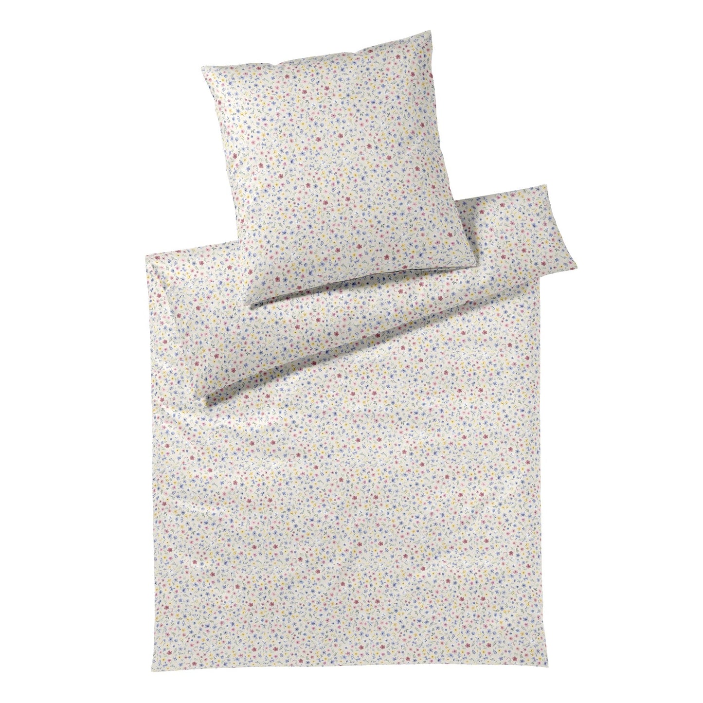 Bettwäsche Flanell Holly Sand mit Blumenmuster 135 x 200 cm