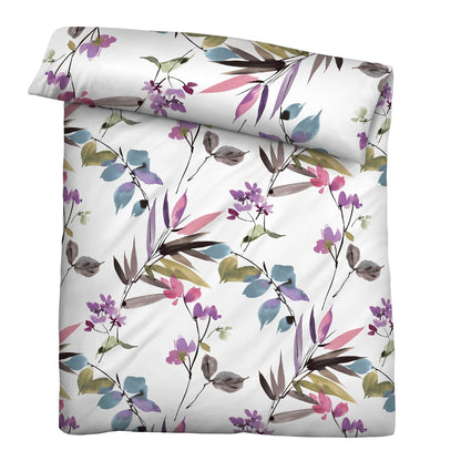 Bettwäsche Biberna Seersucker Maria 0026175-332 Blüten Zweige 135x200