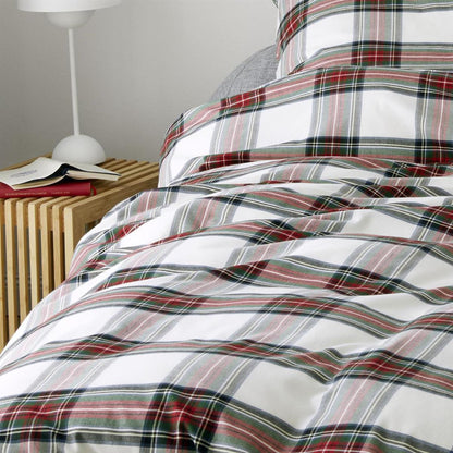 Elegante Flanell Bettwäsche Westminster 2666-1 Kariert Rot 135x200