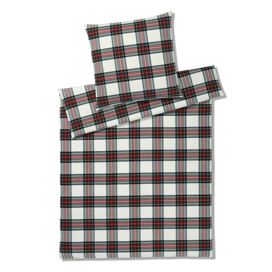 Elegante Flanell Bettwäsche Westminster 2666-1 Kariert Rot 135x200