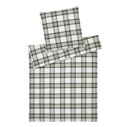 Elegante Flanell Bettwäsche Westminster 2666-44 Kariert Natur 135x200