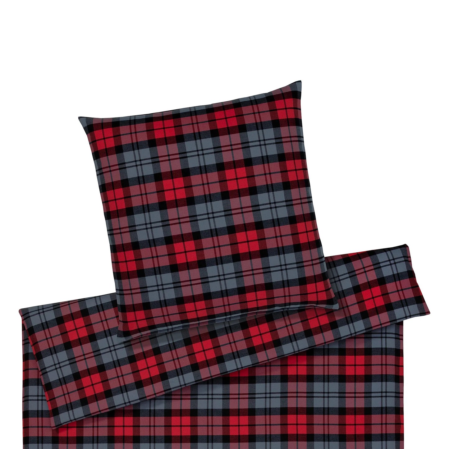 Elegante Flanell Bettwäsche Sheffield 2687-1 rot 135x200