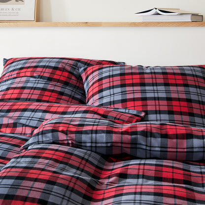 Elegante Flanell Bettwäsche Sheffield 2687-1 rot 135x200