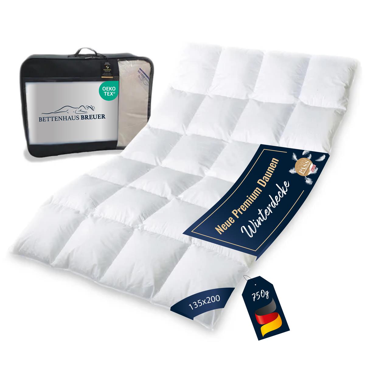 Daunenbett neue warme premium Daunen Bettdecke 135x200 Daunenpass 850g