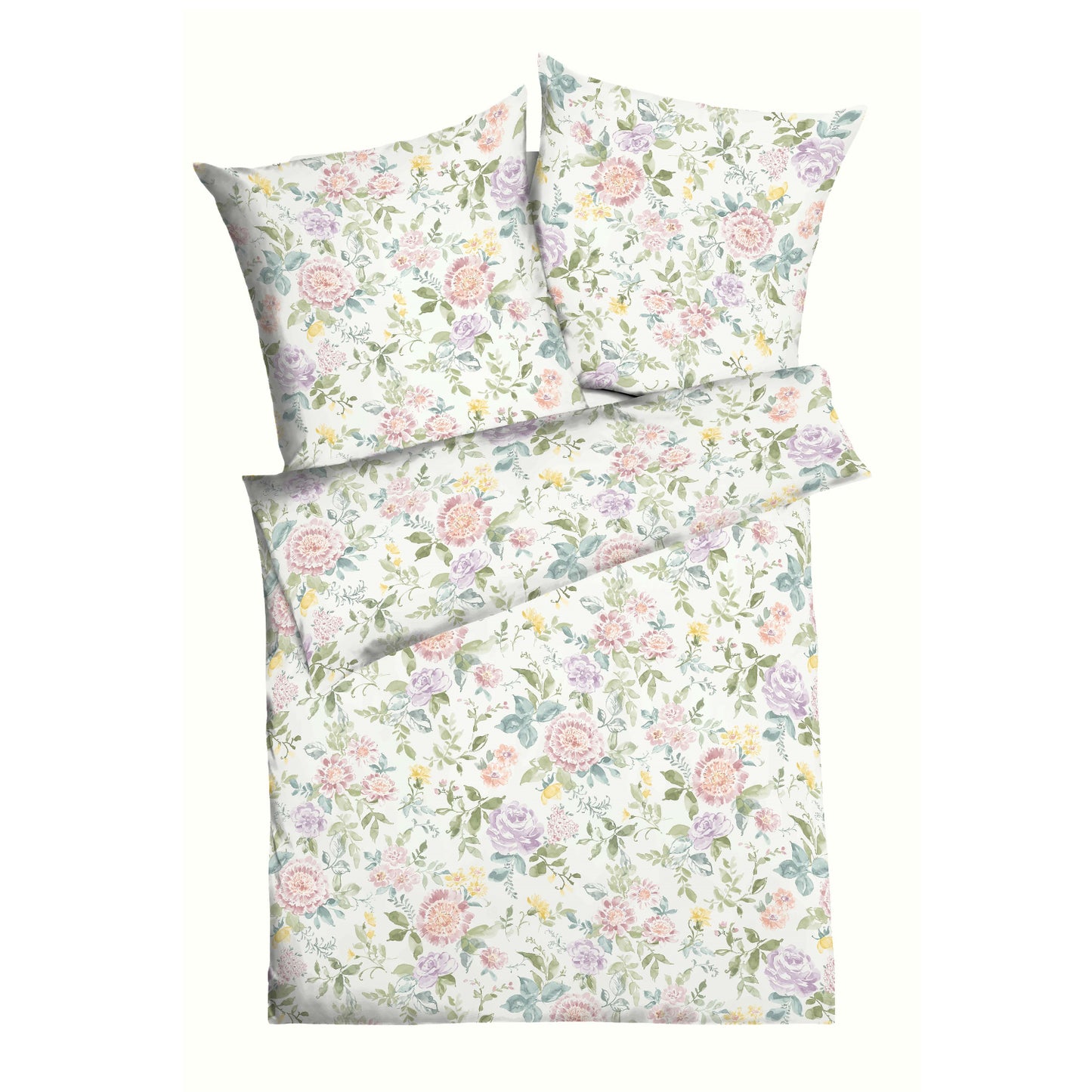 Bettwäsche Kaeppel Satin 286-15 Sofia Blumen rosa natur 135x200
