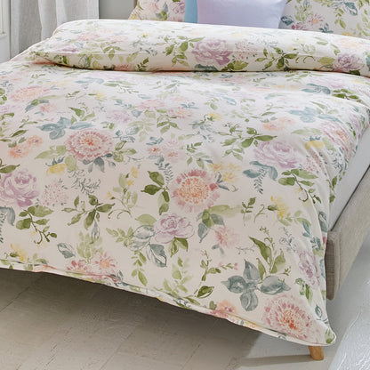 Bettwäsche Kaeppel Satin 286-15 Sofia Blumen rosa natur 135x200