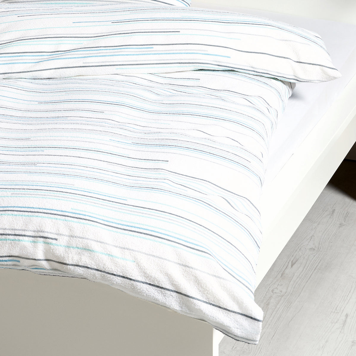 Frottier Bettwäsche Dyckhoff Nadelstreifen türkis 135x200 bügelfrei