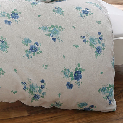 Frottier Bettwäsche Dyckhoff blaue lein Blume 29991 135x200 bügelfrei