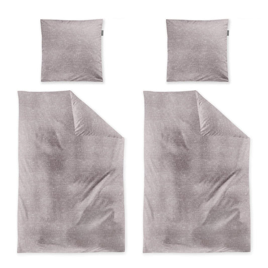 4 tlg  Irisette Biber Bettwäsche Koala 8544-60 Unifarben rosa 135x200