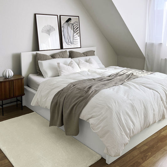 Bettwäsche Bierbaum Seersucker 3001-10 Unifarben weiß 135x200