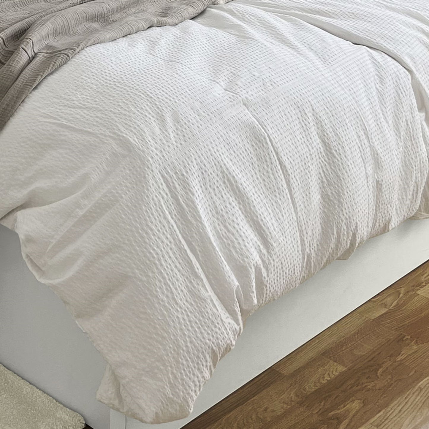 Bettwäsche Bierbaum Seersucker 3001-10 Unifarben weiß 135x200