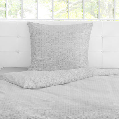 Bettwäsche Bierbaum Seersucker 3001-11 Unifarben silber 135x200