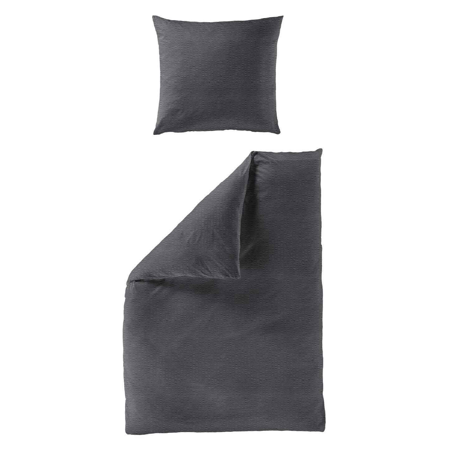 Bettwäsche Bierbaum Seersucker 3001-12 Unifarben grafit 135x200