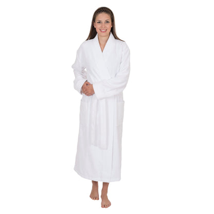 Wewofashion Herren Damen Bademantel 3002-100 Weiß Unifarben