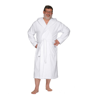 Wewofashion Unisex Bademantel Kapuze 3004-100 Weiß Unifarben