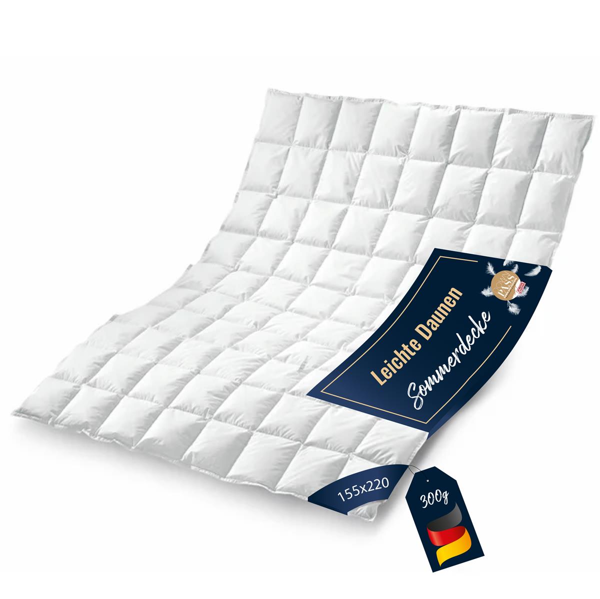 Daunenpass Sommer Daunen Bettdecke Sommerbett Sommerdecke 300g 155x220