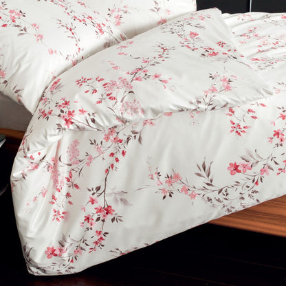 Bettwäsche Janine Mako Satin Palermo 31027-1 Blüten rosa 135x200