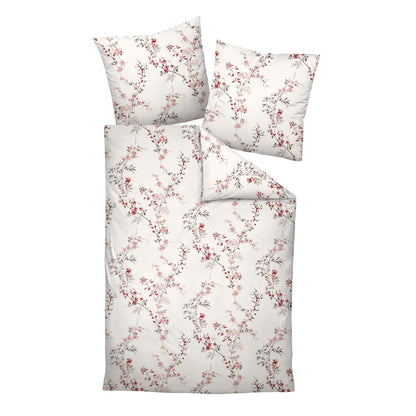 Bettwäsche Janine Mako Satin Palermo 31027-1 Blüten rosa 135x200