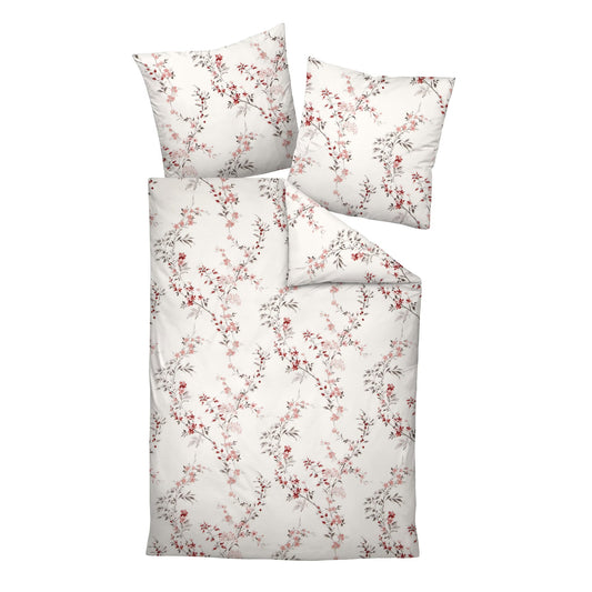 Bettwäsche Janine Mako Satin Palermo 31027-1 Blüten rosa 135x200