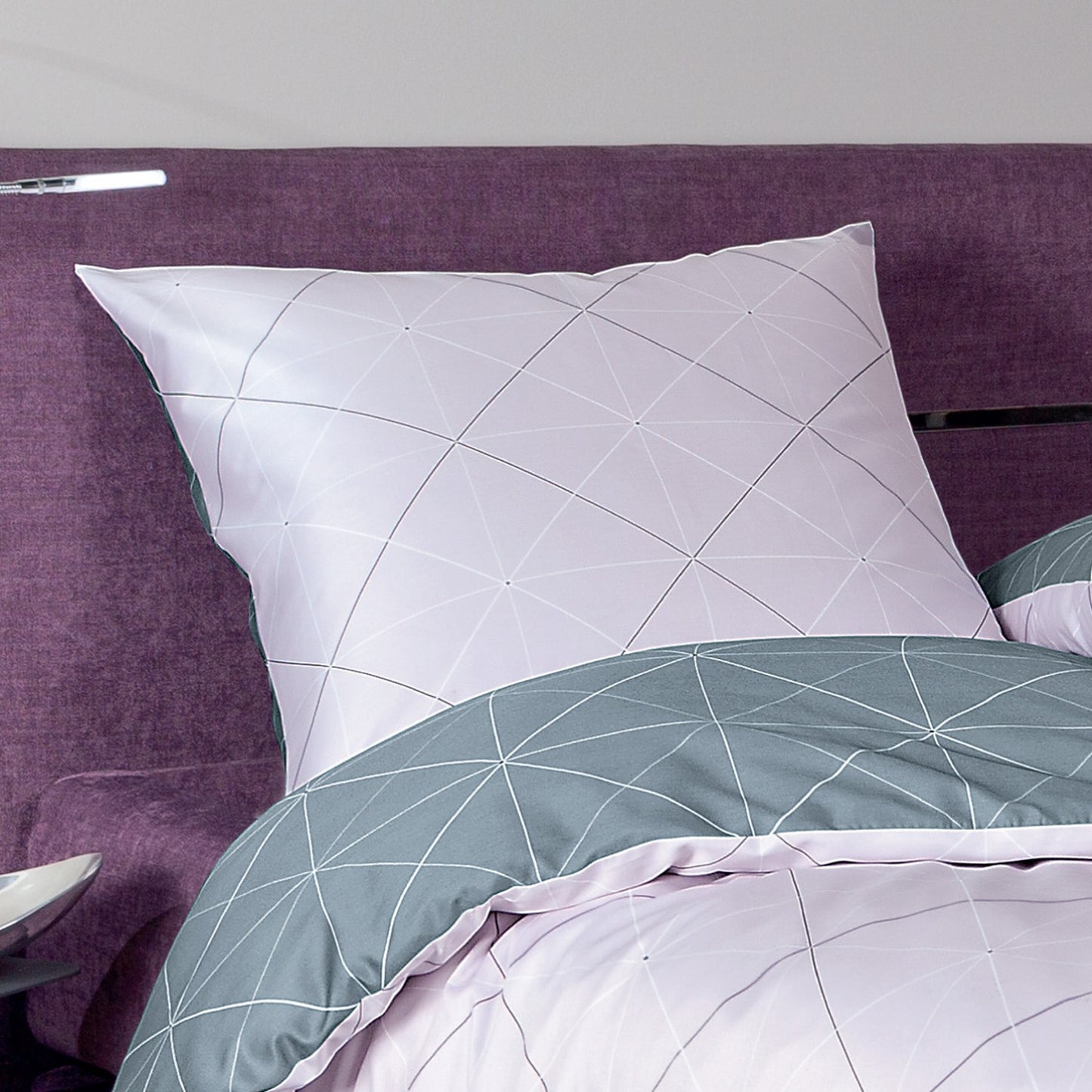 Bettwäsche Janine Mako Satin Palermo 31101-01 Geometrisch rosa 135x200