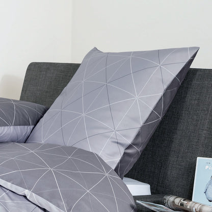 Bettwäsche Janine Mako Satin Palermo 31101-08 Geometrisch grau 135x200