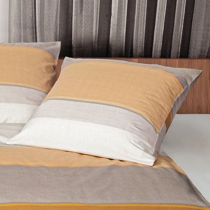 Bettwäsche Janine Mako Satin Palermo 31122-03 Streifen natur 135x200