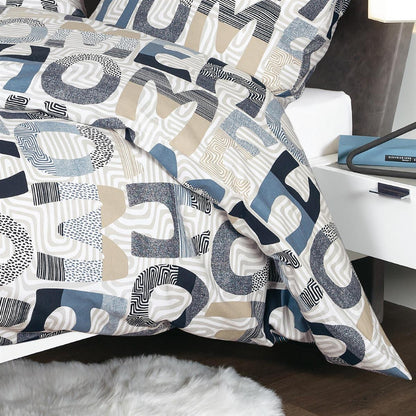 Bettwäsche Janine Mako Satin Palermo 31131-02 Home sand blau 135x200