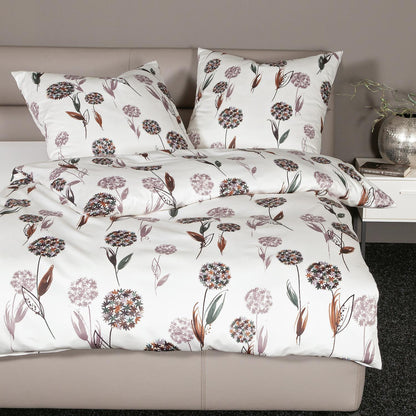 Janine Mako Satin Bettwäsche Palermo 31154-07 Pusteblume Mauve 135x200