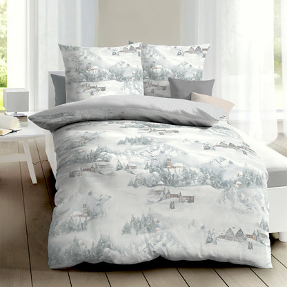 Bettwäsche Kaeppel Biber 321-509 Cozy Winterlandschaft silber 135x200