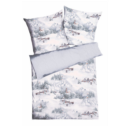 Bettwäsche Kaeppel Biber 321-509 Cozy Winterlandschaft silber 135x200