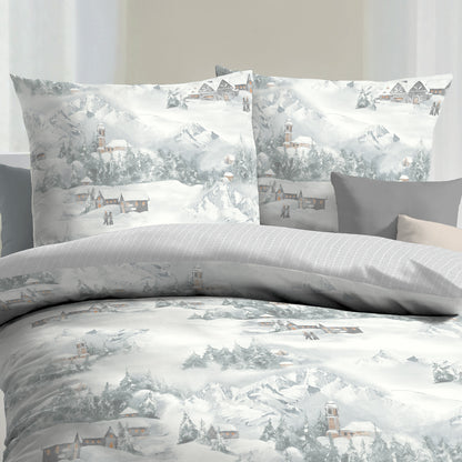 Bettwäsche Kaeppel Biber 321-509 Cozy Winterlandschaft silber 135x200