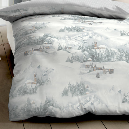 Bettwäsche Kaeppel Biber 321-509 Cozy Winterlandschaft silber 135x200