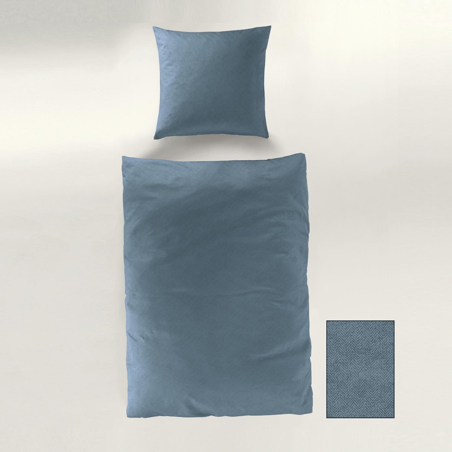 Bettwäsche Bierbaum Biber 3292-01 Fischgrät Ozean Blau 135x200