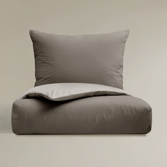 Bierbaum einfarbige Wende Bettwäsche 3297-80 mokka natur 135x200