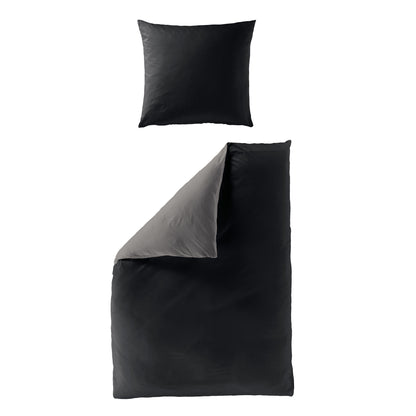 Bierbaum einfarbige Wende Bettwäsche 3297-99 schwarz anthrazit 135x200