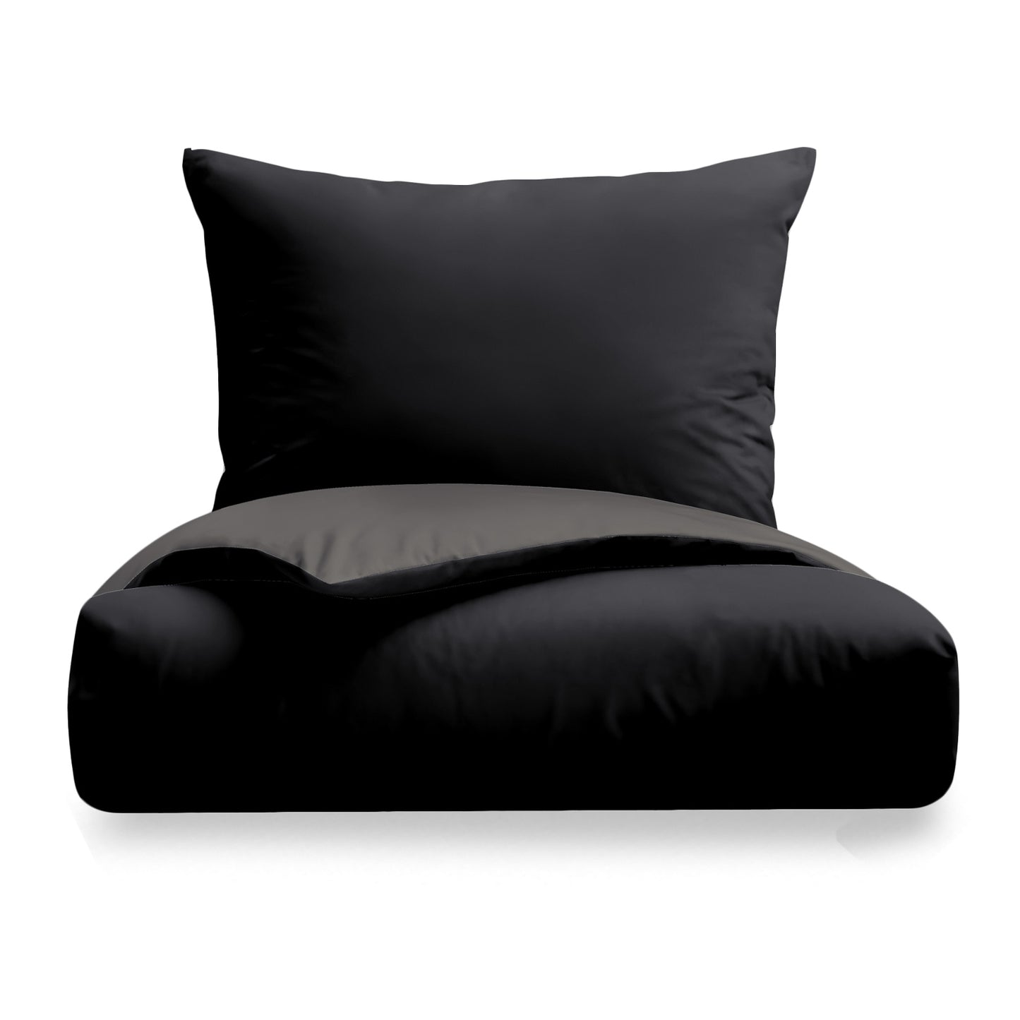Bierbaum einfarbige Wende Bettwäsche 3297-99 schwarz anthrazit 135x200