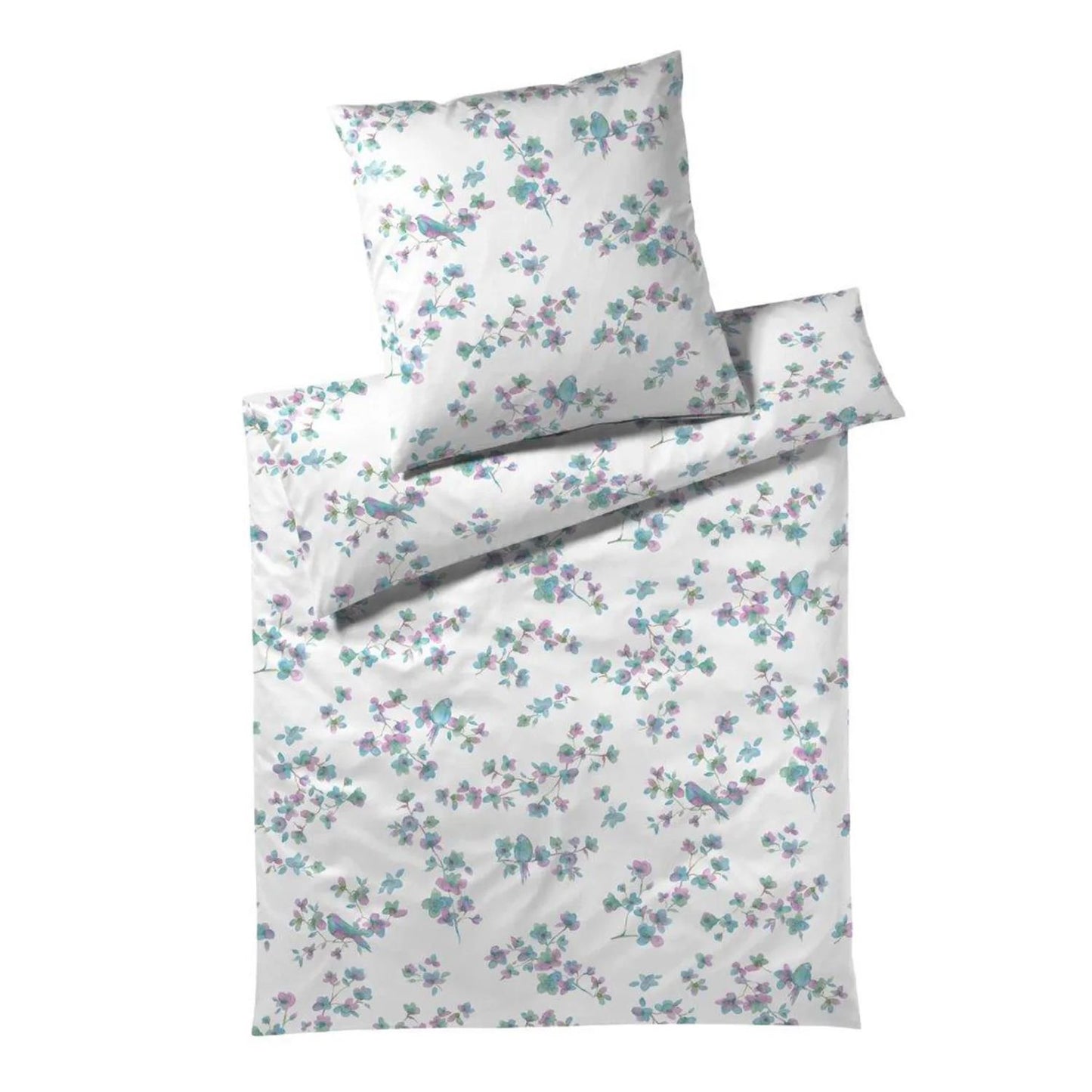 Elegante Interlock Jersey Bettwäsche Birdie 3500-4 Vogel Aqua 135x200