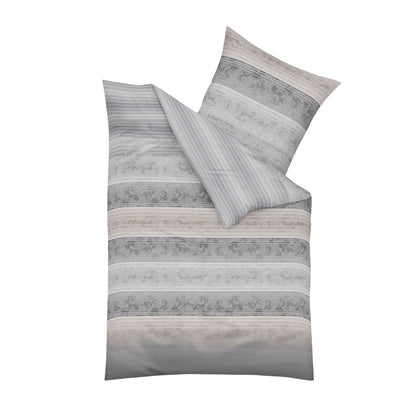 Bettwäsche Kaeppel Satin 357-09 Palace Streifen silber grau 135x200