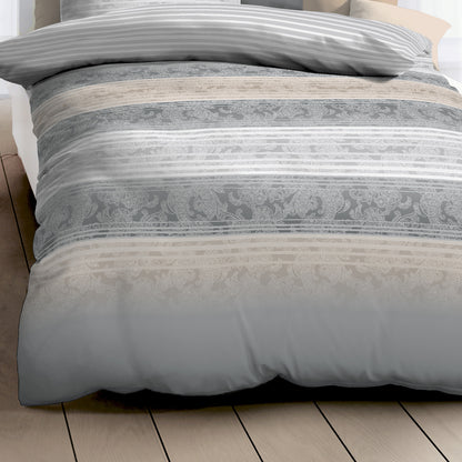 Bettwäsche Kaeppel Satin 357-09 Palace Streifen silber grau 135x200