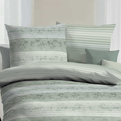 Bettwäsche Kaeppel Satin 357-63 Palace Streifen khaki grün 135x200