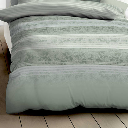 Bettwäsche Kaeppel Satin 357-63 Palace Streifen khaki grün 135x200