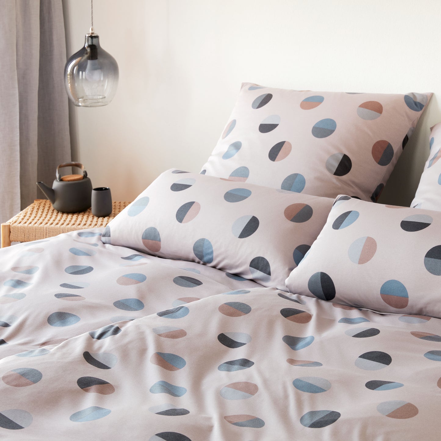 Elegante Interlock Jersey Bettwäsche Jockey 3575-7 sand Punkte135x200