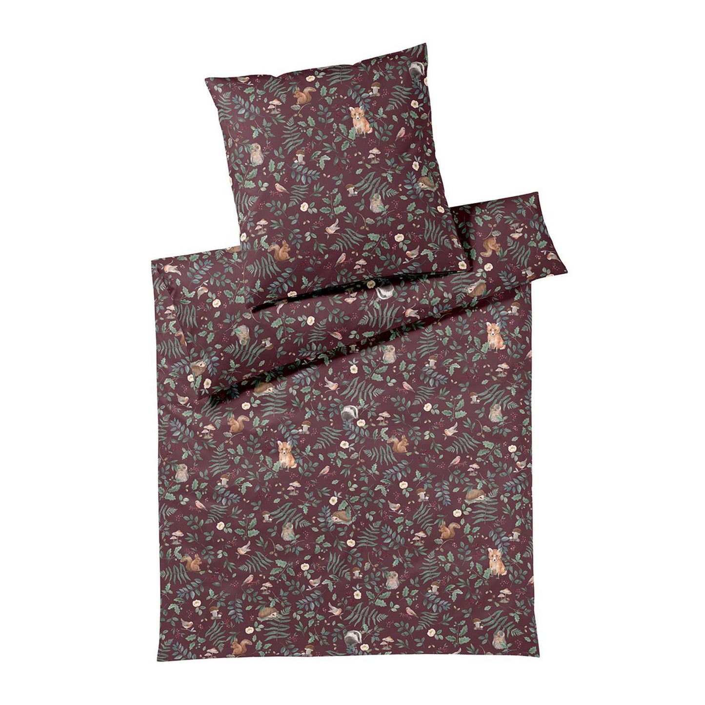 Elegante Interlock Jersey Bettwäsche Hide 3591-1 Waldtiere 135x200