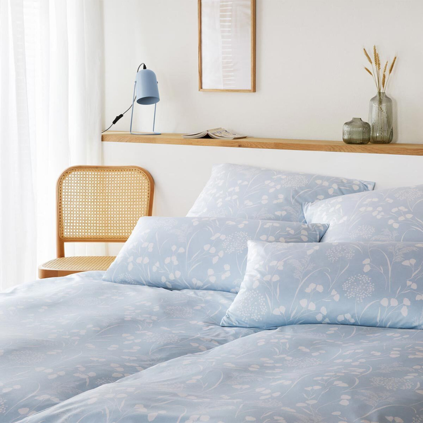 Elegante Interlock Jersey Bettwäsche Bonjour 3592-2 bleu 135x200
