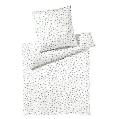 Elegante Interlock Jersey Bettwäsche Petals 3601-2 Blumen blau 135x200