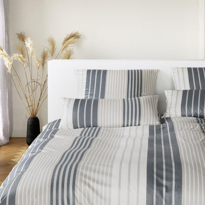 Elegante Interlock Jersey Bettwäsche Range 3604-9 Natur Grau 135x200